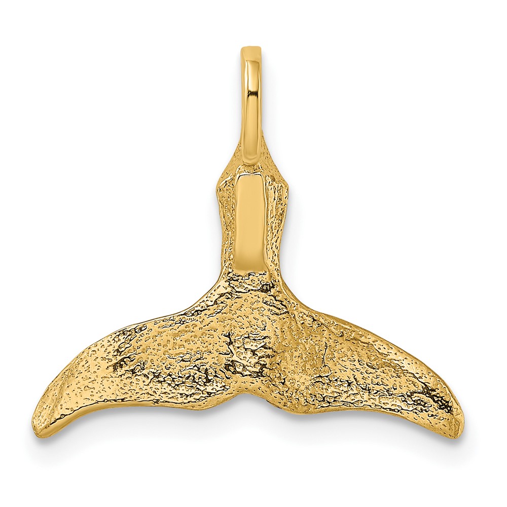10K 3-D Polished Whale Tail Charm (10K7710)