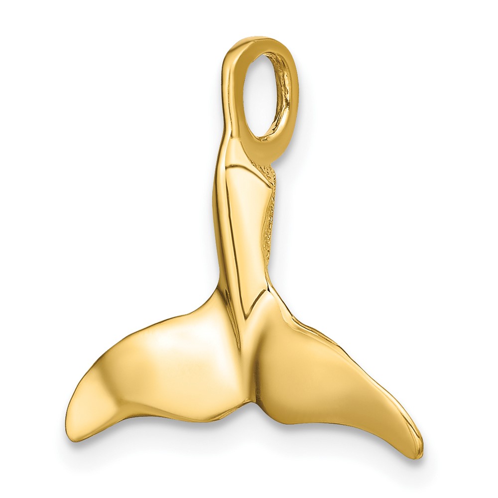 10K 3-D Polished Whale Tail Charm (10K7710)