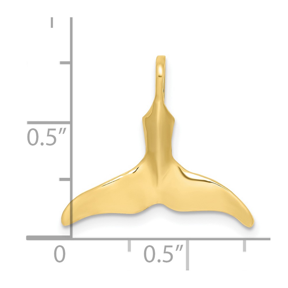 10K 3-D Polished Whale Tail Charm (10K7710)