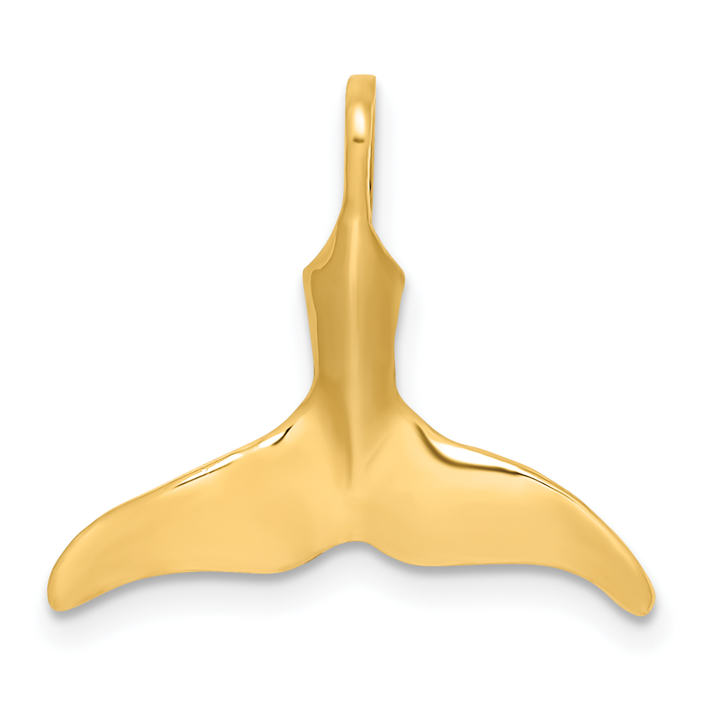 10K 3-D Polished Whale Tail Charm (10K7710)