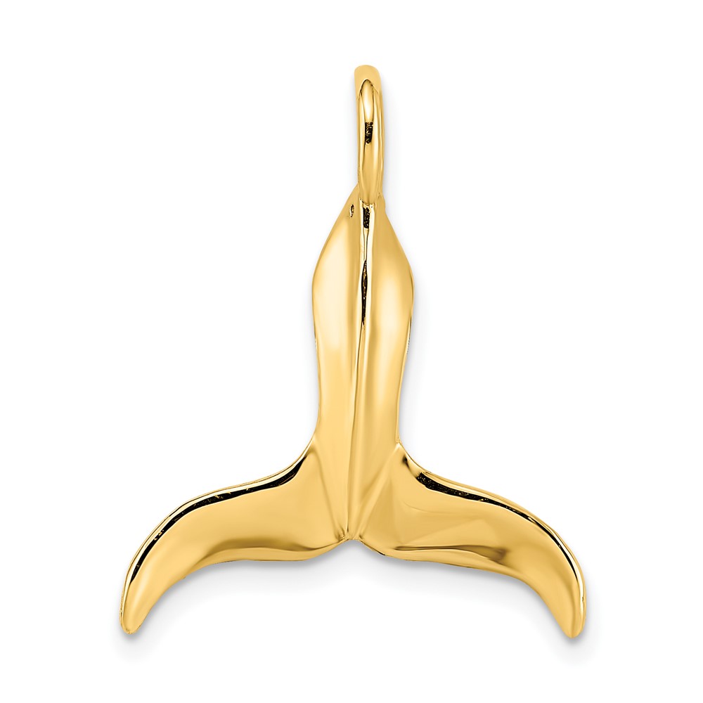 10K 3-D Polished Whale Tail Charm (10K7729)