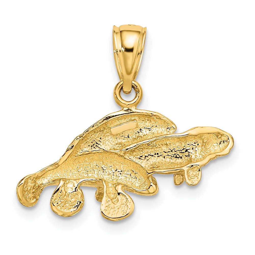 10K Polished Triple Manatee Charm (10K7731)
