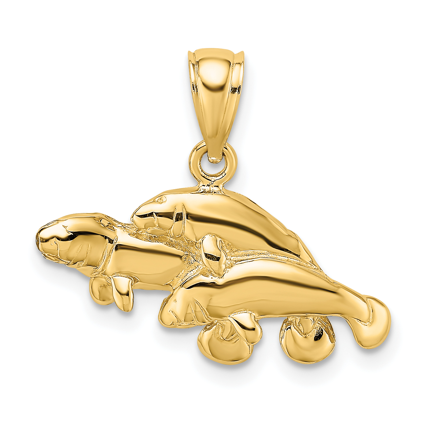 10K Polished Triple Manatee Charm (10K7731)