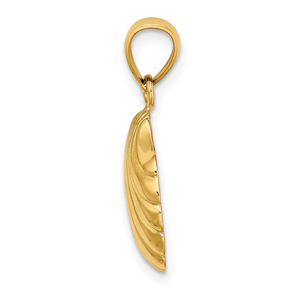 10K Polished 2-D Scallop Shell Charm (10K7743)
