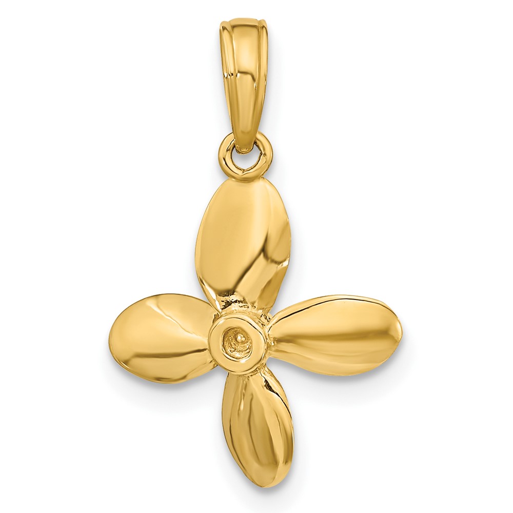 10K 3-D w/ 4 Blades Propeller Charm (10K7750)