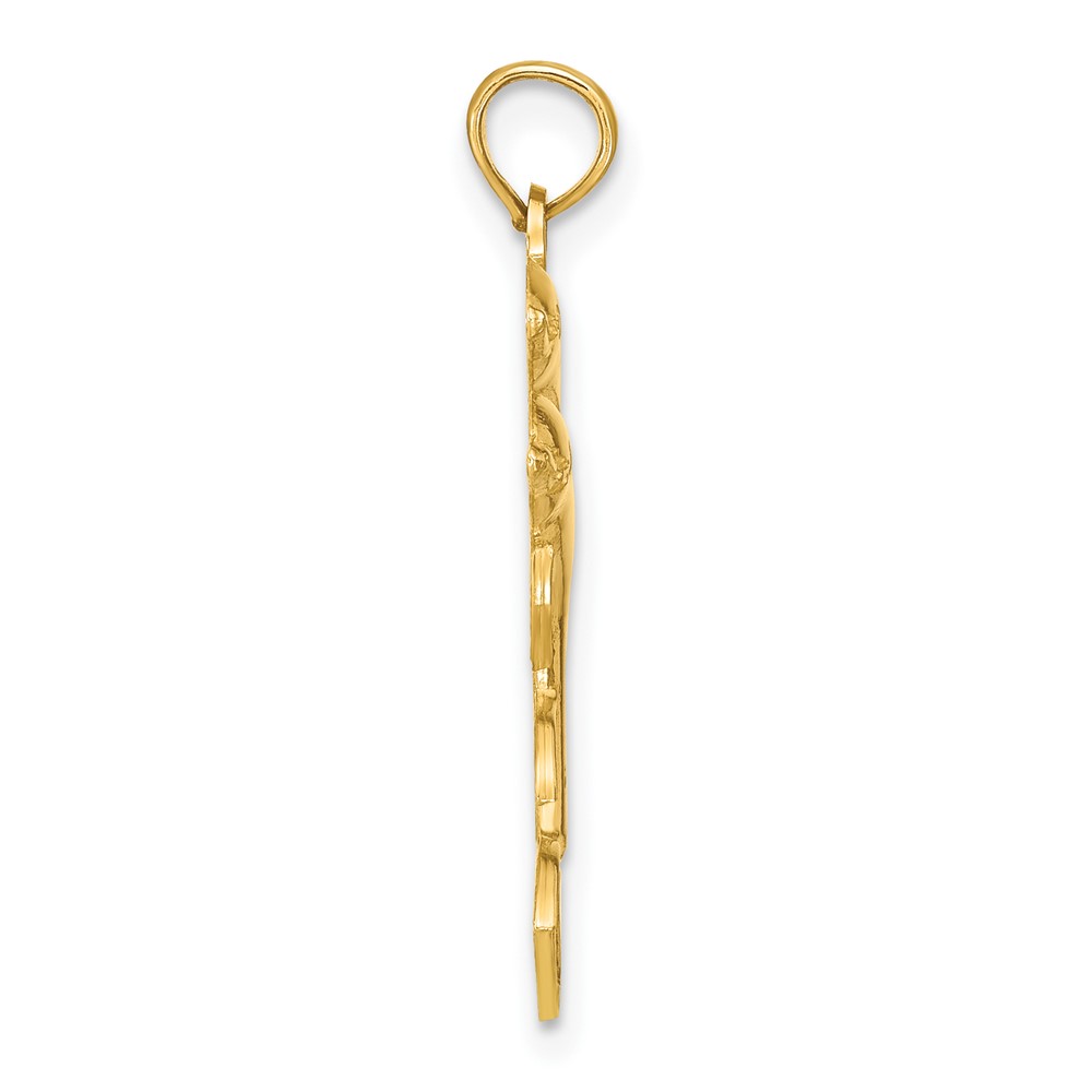 10K 2-D Two Jumping Dolphins Charm (10K7757)