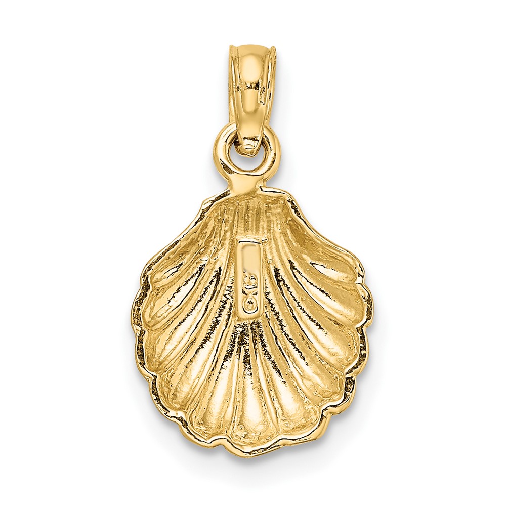 10K Polished Scallop Shell Charm (10K7796)