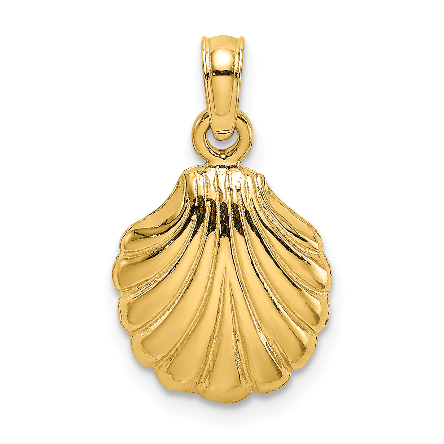 10K Polished Scallop Shell Charm (10K7796)