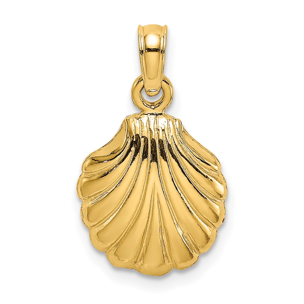 10K Polished Scallop Shell Charm (10K7796)