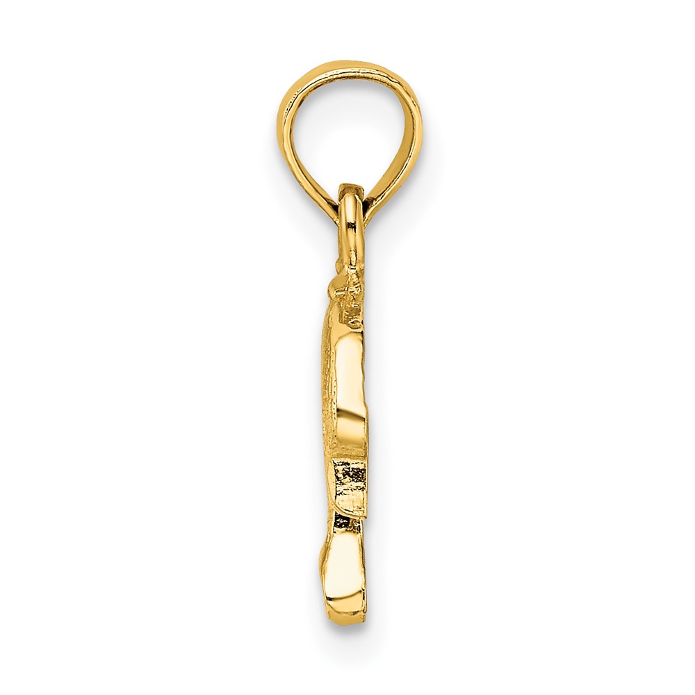 10K Textured Mini Dolphin Jumping Charm (10K7821)