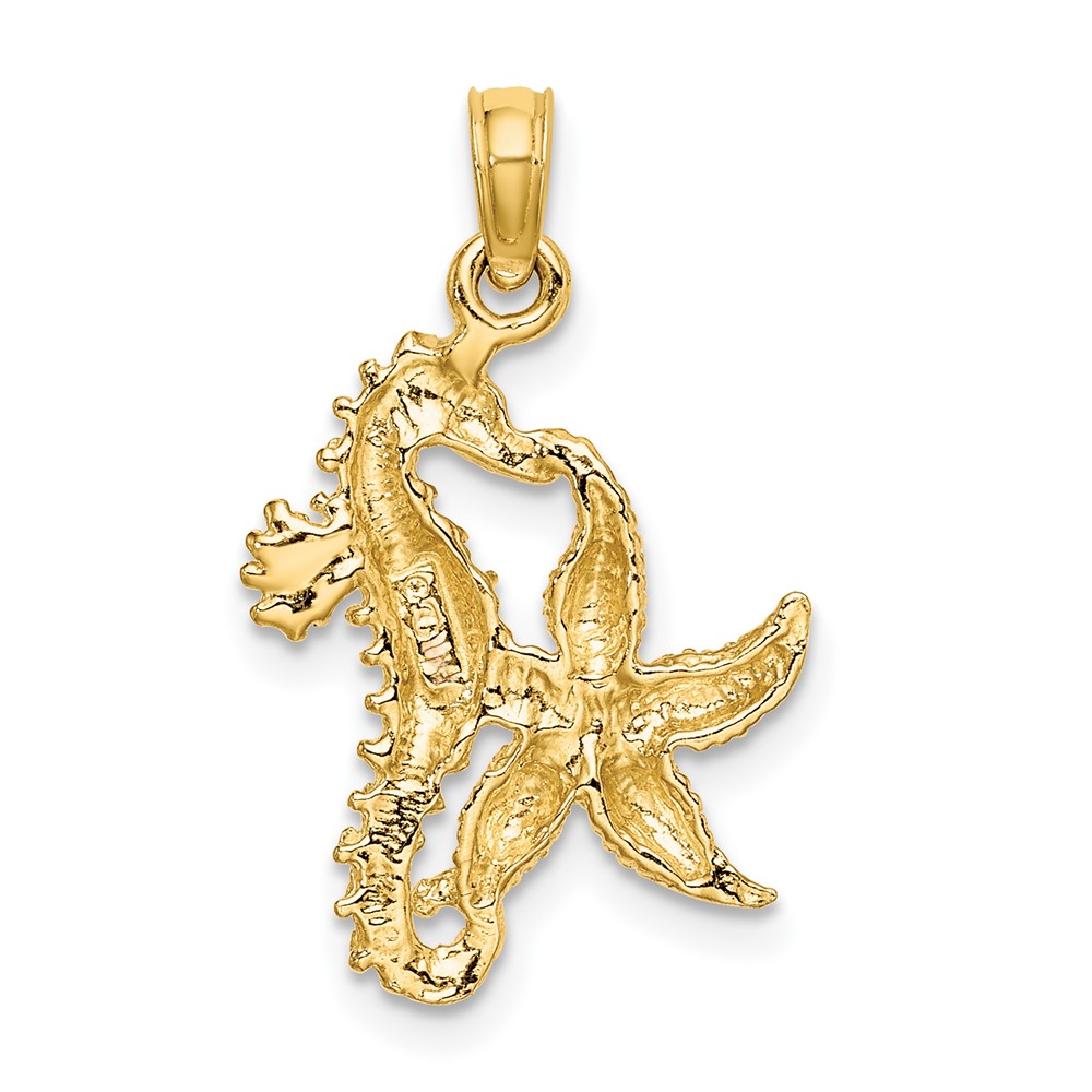 10K Starfish and Seahorse Charm (10K7831)