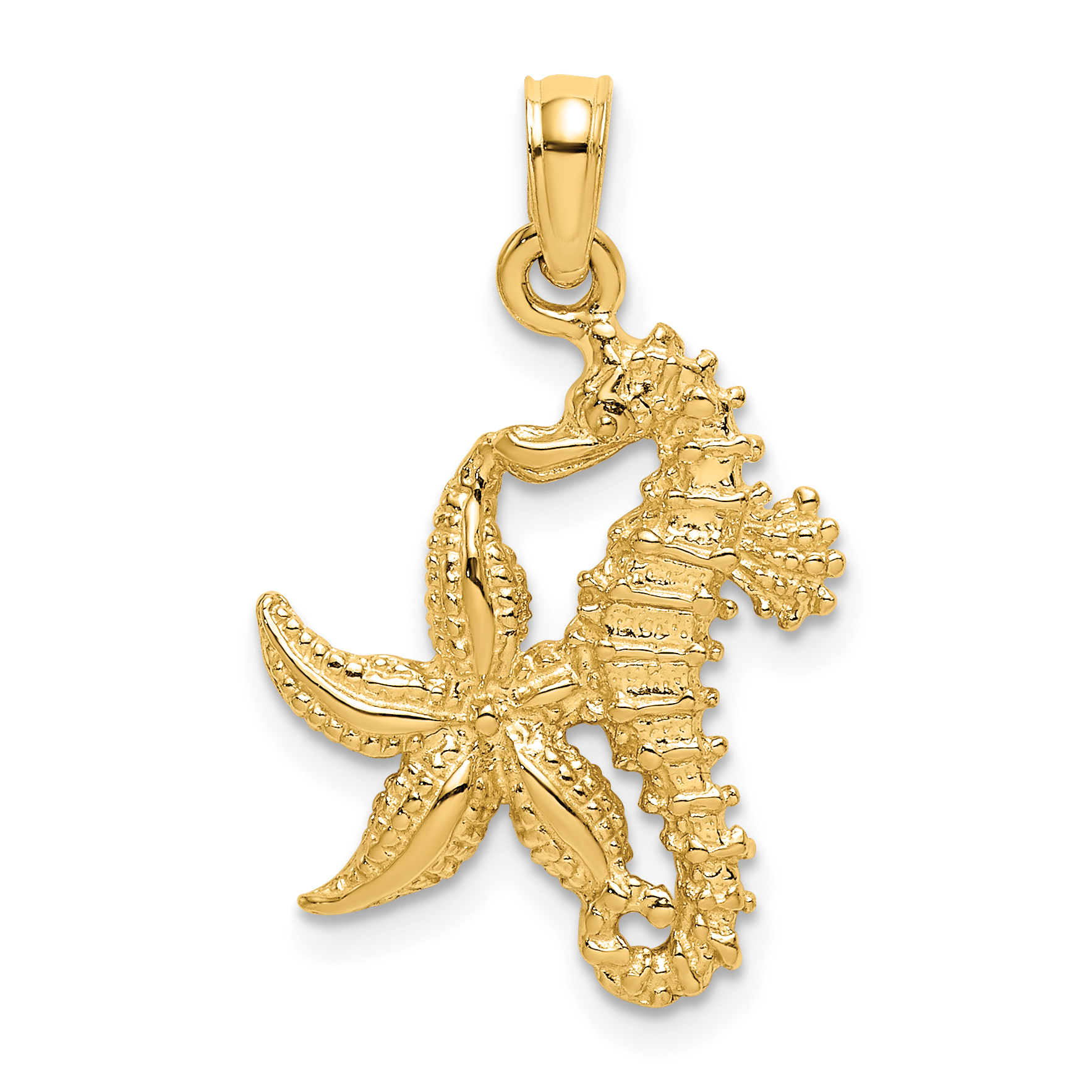 10K Starfish and Seahorse Charm (10K7831)