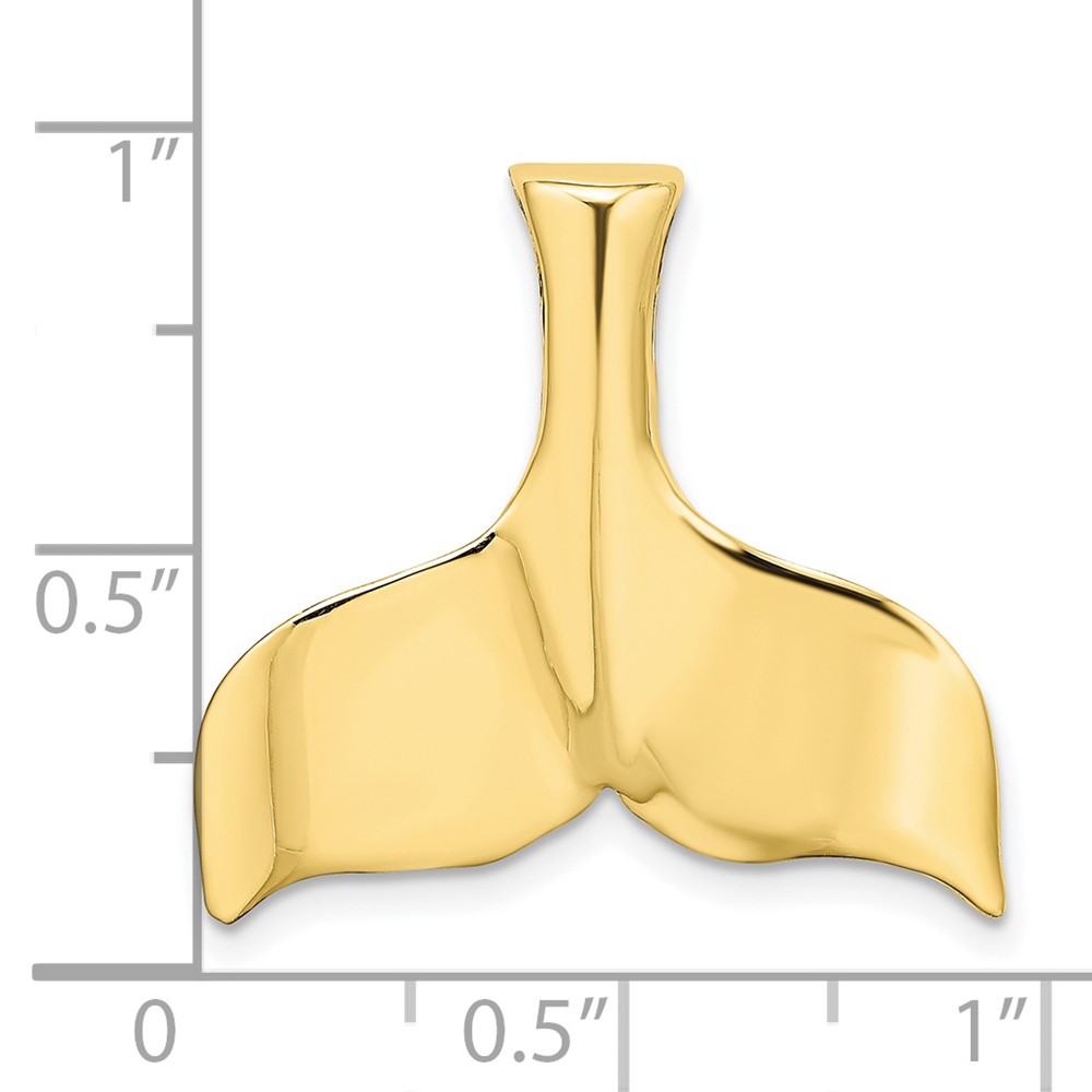 10K 3-D Polished Whale Tail Charm (10K7870)
