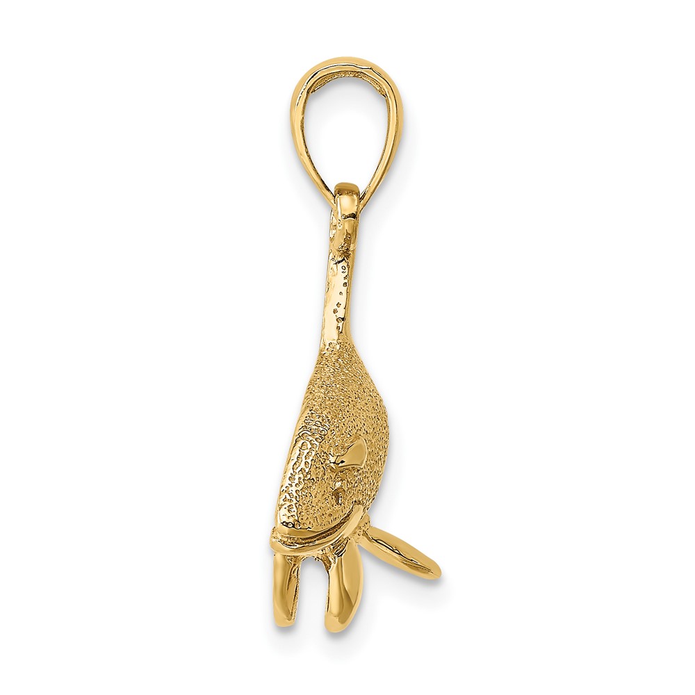 10K 2-D Textured Orca Whale Charm (10K7874)