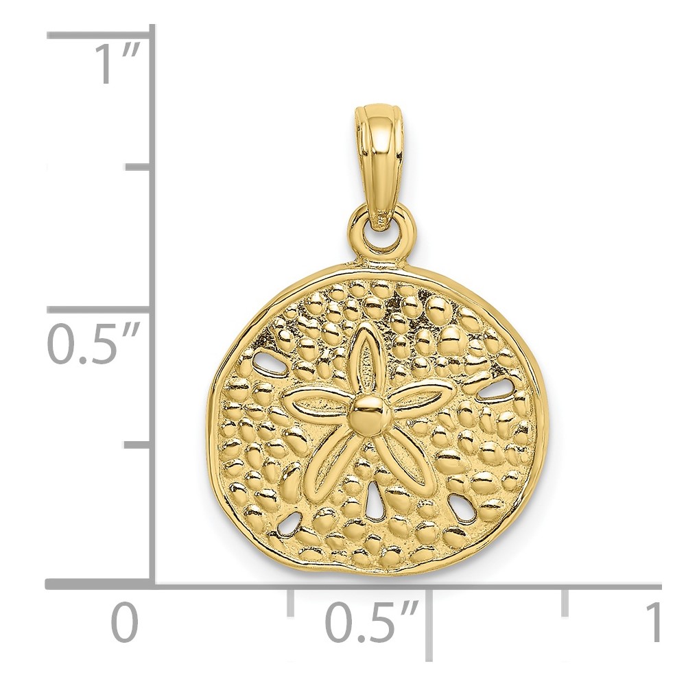 10K 2-D Cut-Out Sand Dollar Charm (10K7882)