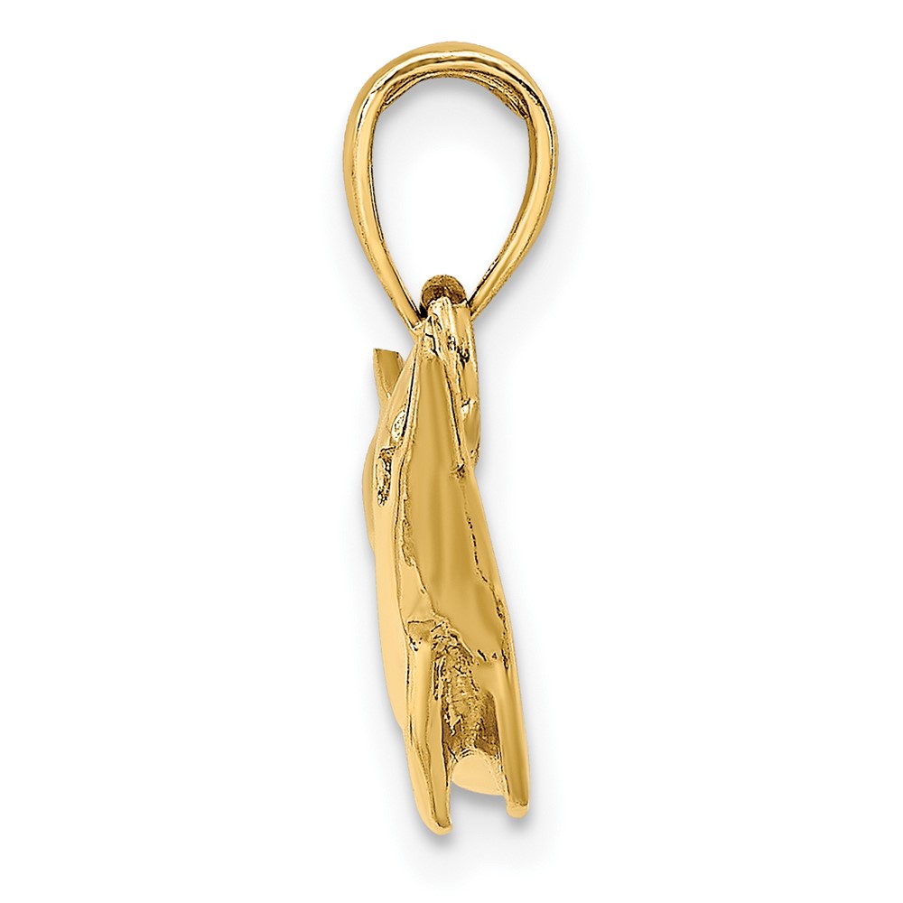 10K 2-D Polished Dolphin Charm (10K7890)