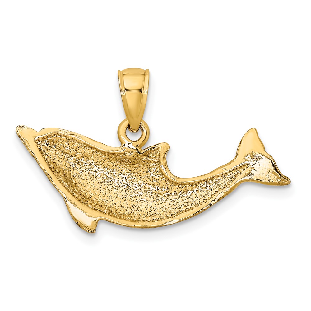 10K 2-D Polished Dolphin Charm (10K7890)