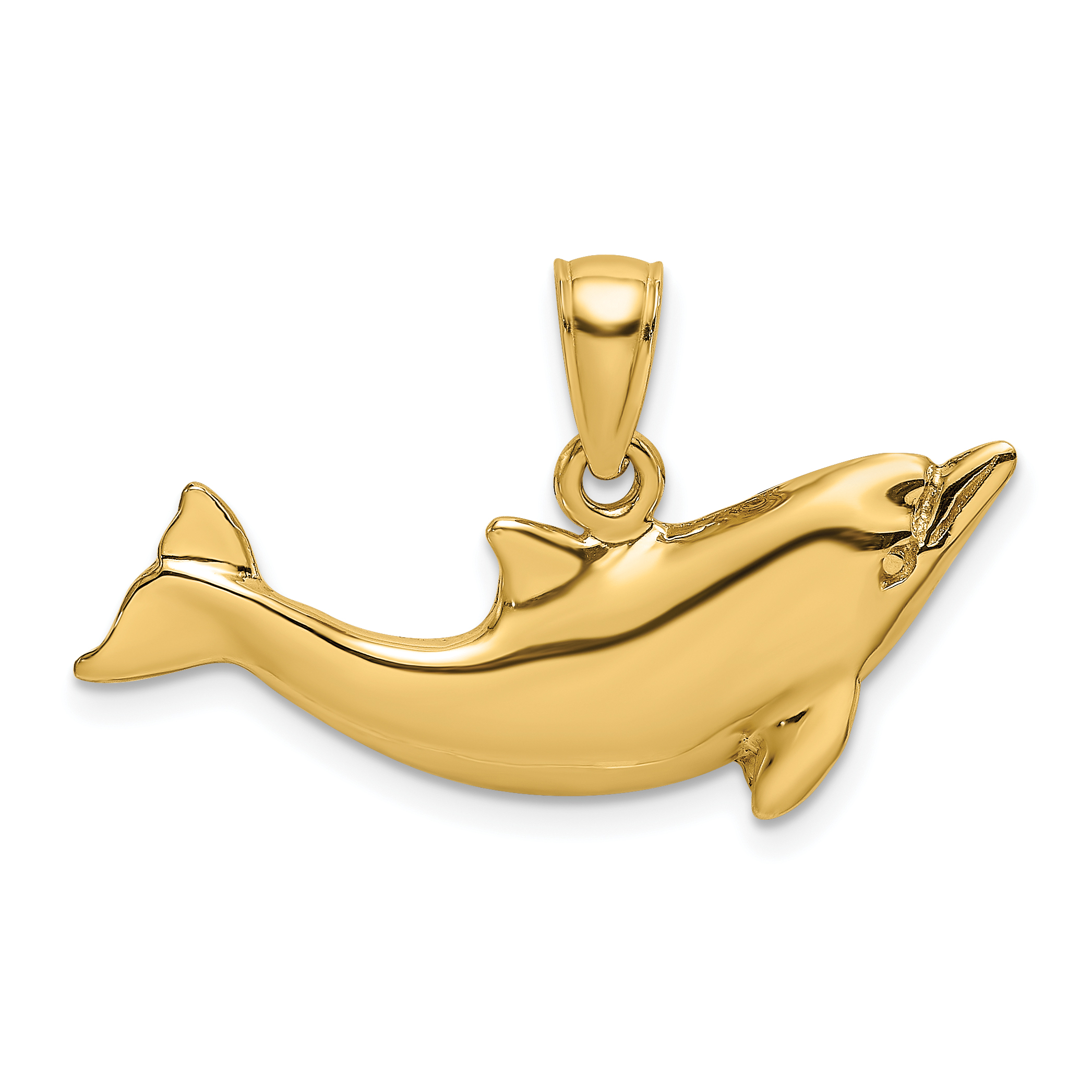 10K 2-D Polished Dolphin Charm (10K7890)