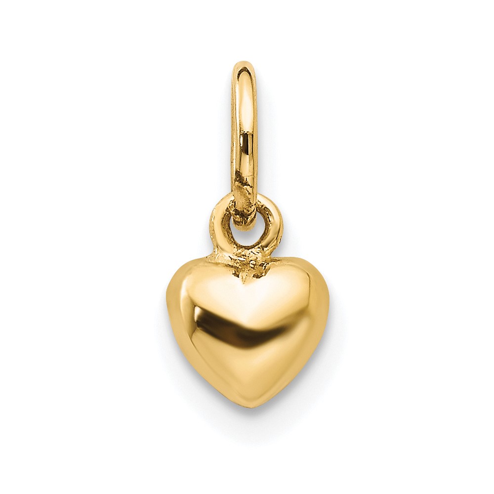 10K Polished 3-D Heart Charm (10K793)