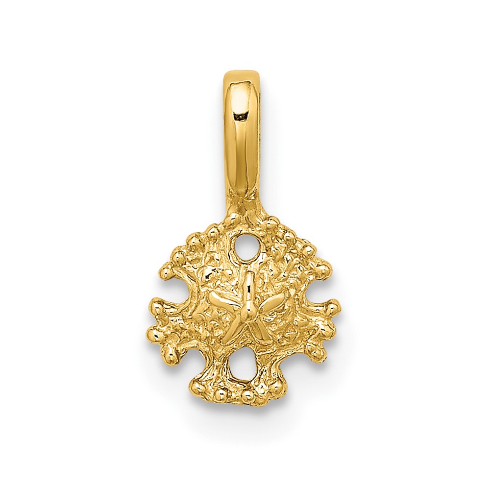 10K Mini Sand Dollar w/ Fixed Bail Charm (10K7938)