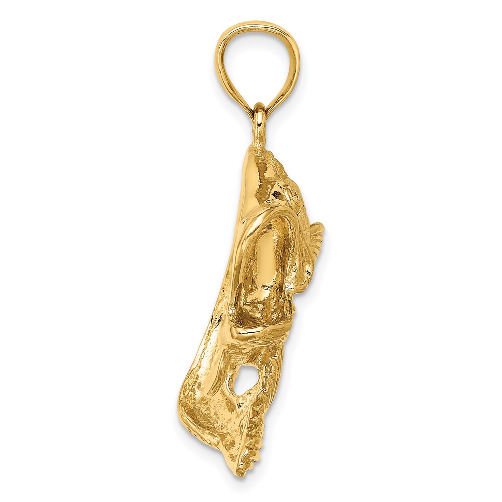 10K 2-D Bass Fish Jumping Charm (10K7956)