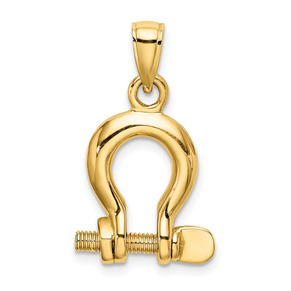 10K 3-D Medium Shackle Link Screw Charm (10K7976)