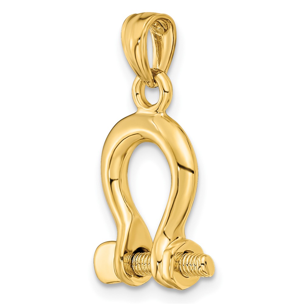 10K 3-D Medium Shackle Link Screw Charm (10K7976)