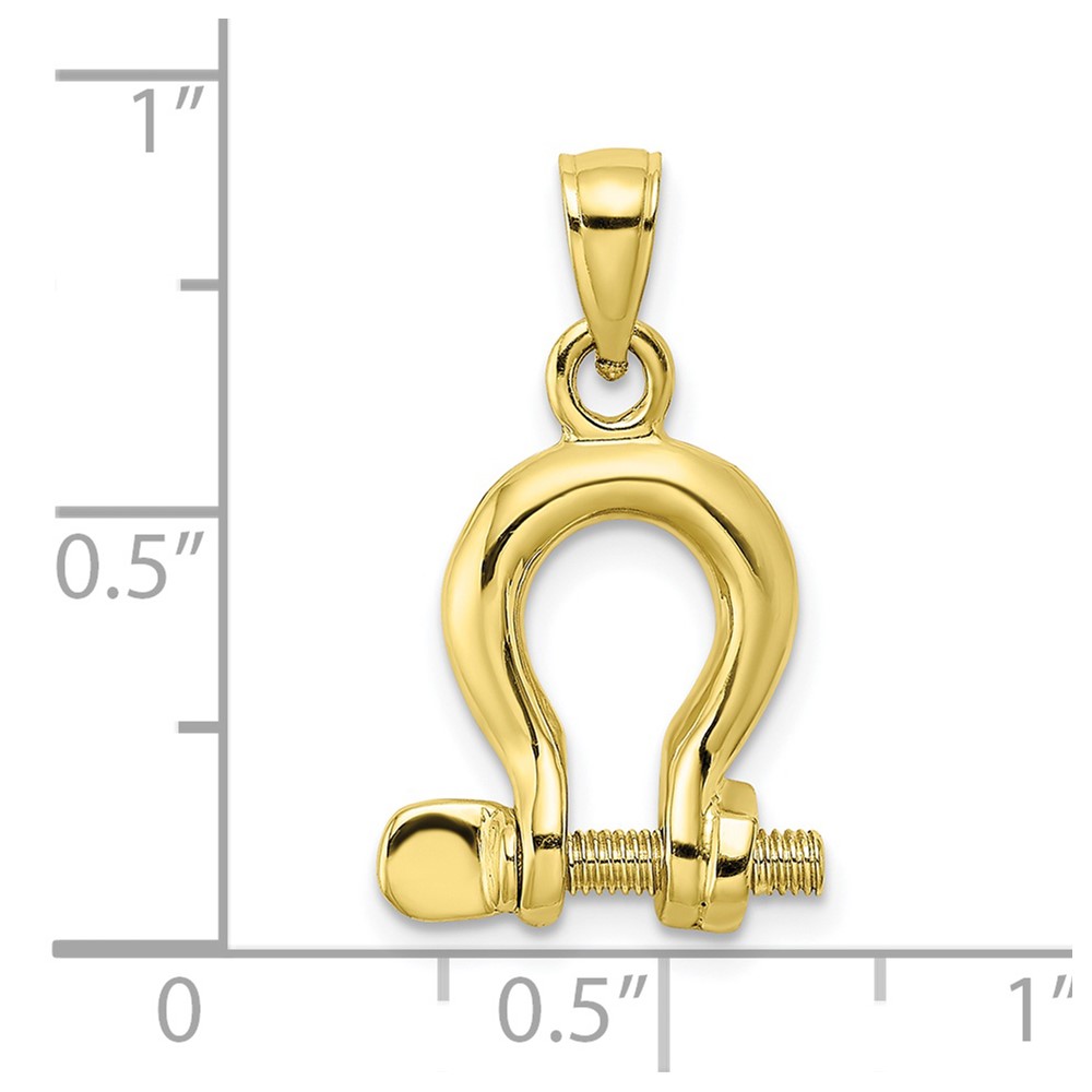 10K 3-D Medium Shackle Link Screw Charm (10K7976)