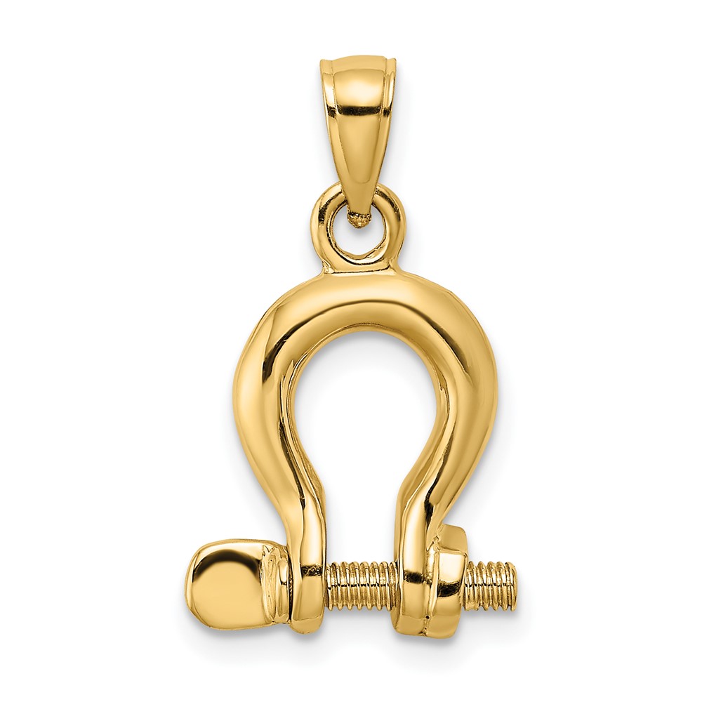10K 3-D Medium Shackle Link Screw Charm (10K7976)