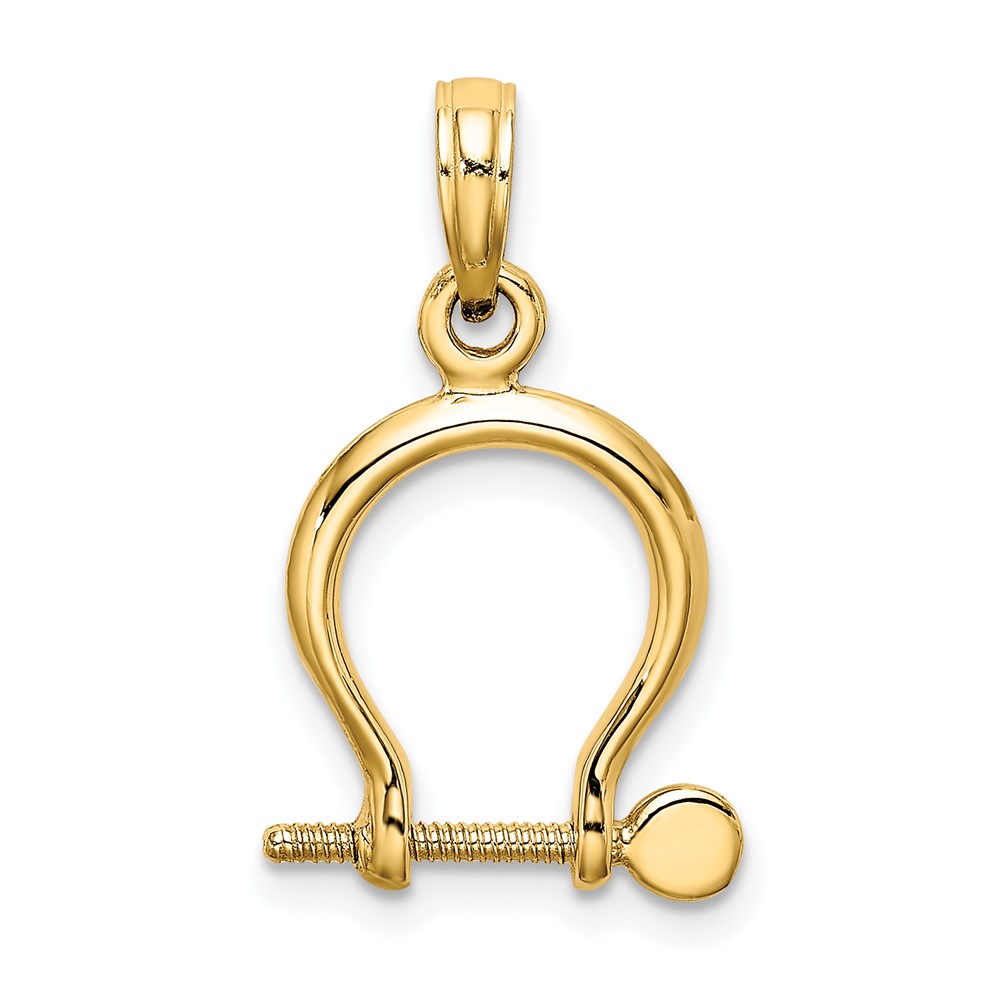 10K 3-D Small Shackle Link Screw Charm (10K7977)