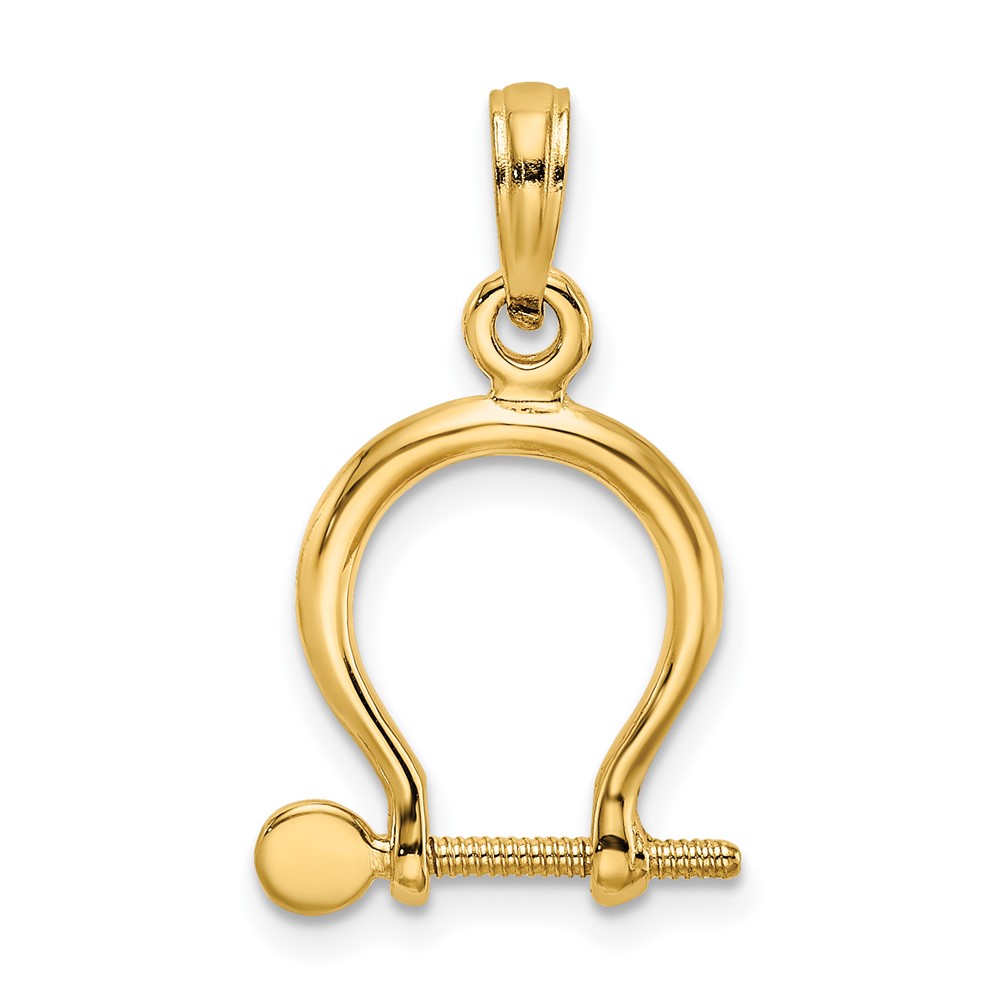 10K 3-D Small Shackle Link Screw Charm (10K7977)