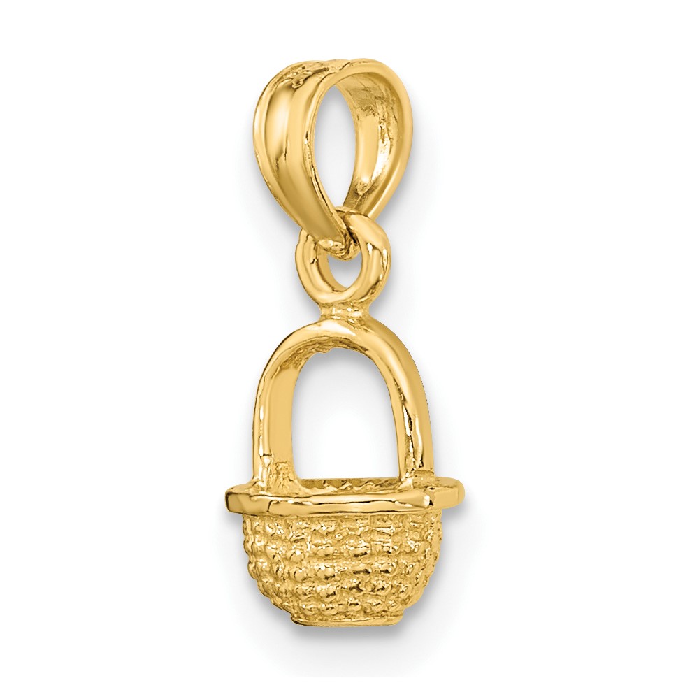 10K 3-D Mini Basket Charm (10K7985)