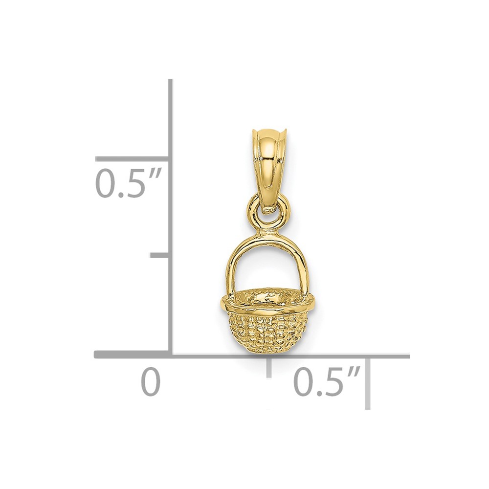 10K 3-D Mini Basket Charm (10K7985)