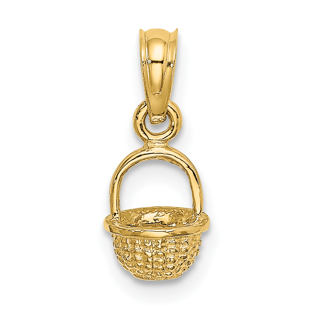 10K 3-D Mini Basket Charm (10K7985)