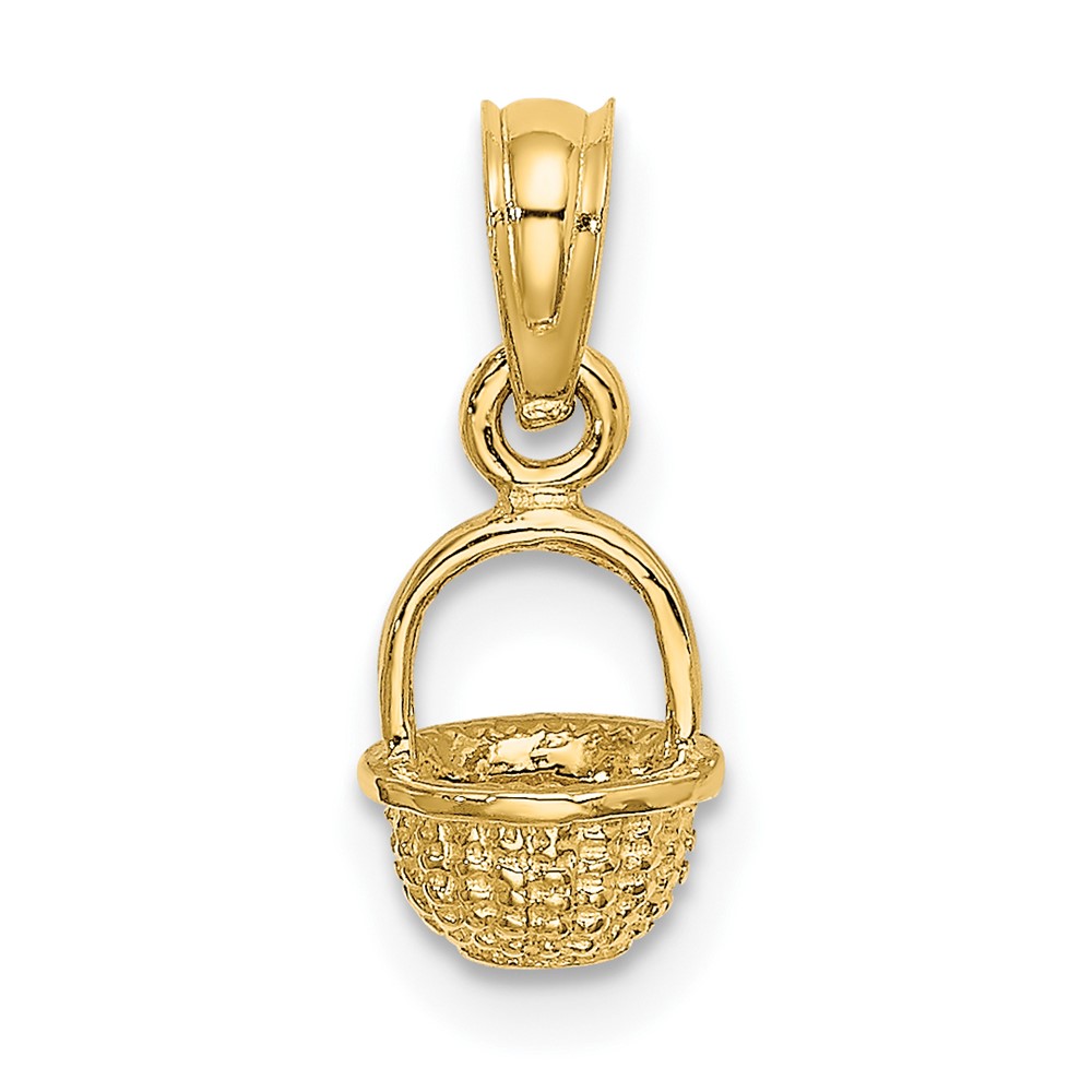 10K 3-D Mini Basket Charm (10K7985)