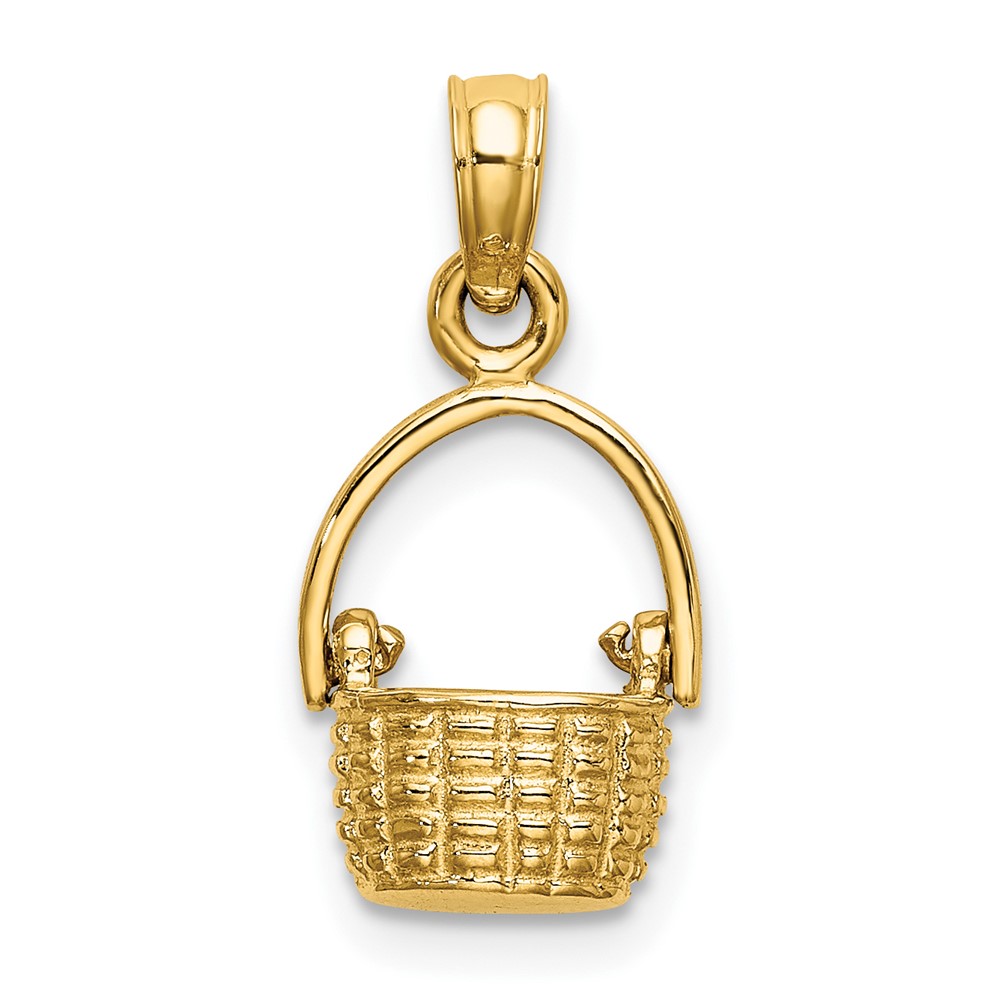 10K 3-D Moveable Handle Basket Charm (10K7990)