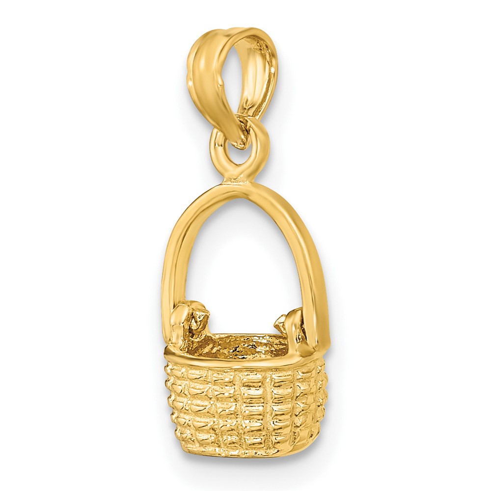 10K 3-D Moveable Handle Basket Charm (10K7990)