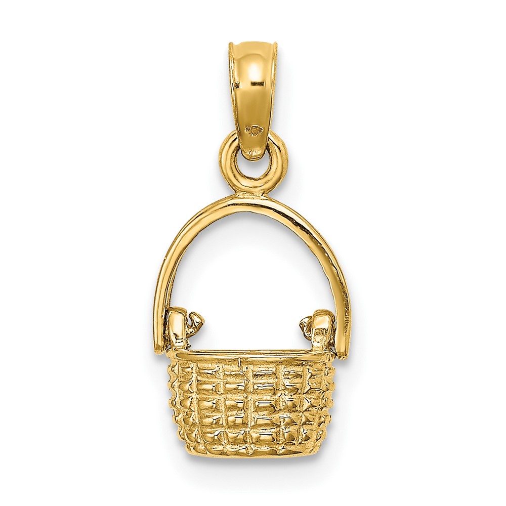 10K 3-D Moveable Handle Basket Charm (10K7990)