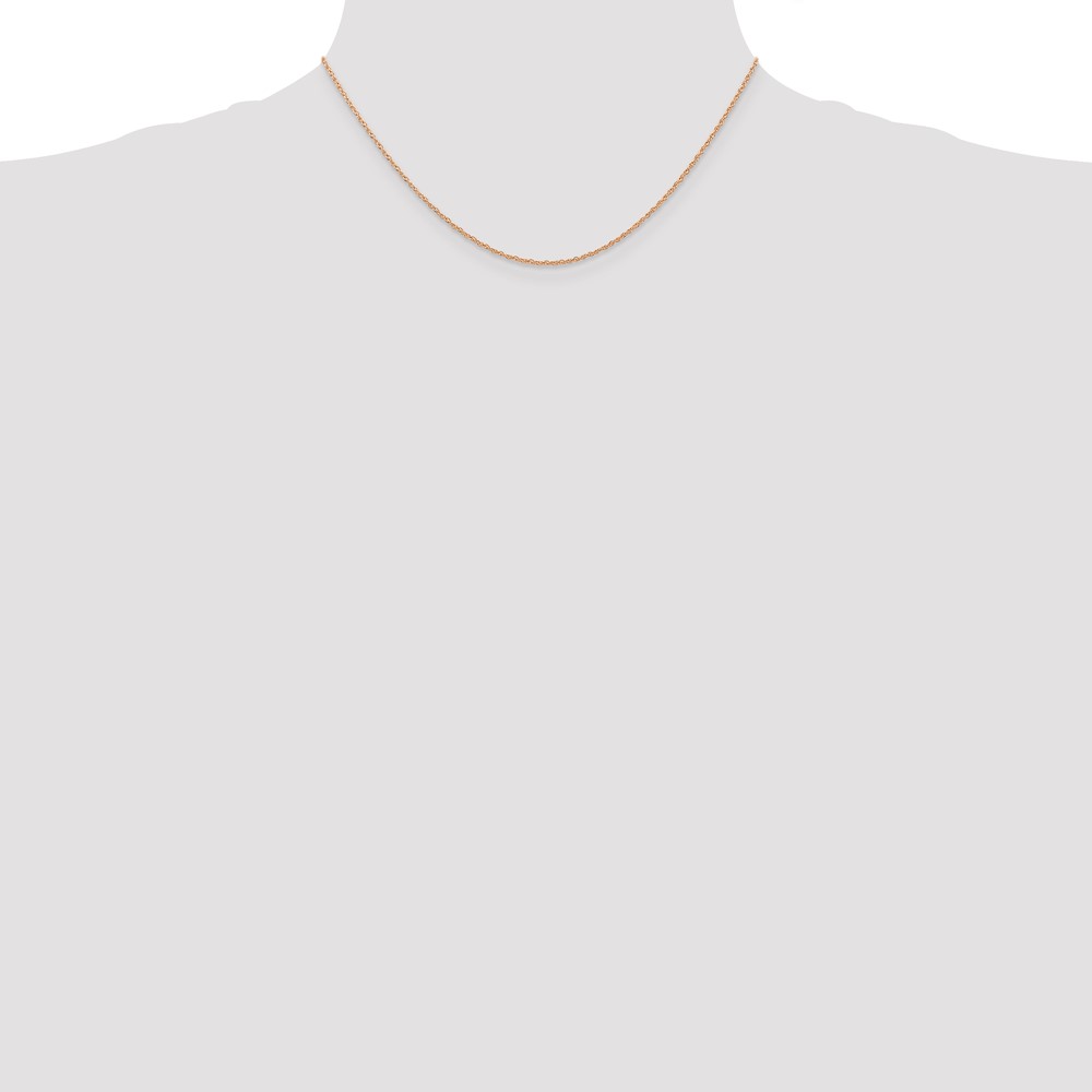 10k Rose Gold .7 mm Carded Cable Rope Chain (10K7RR-16)