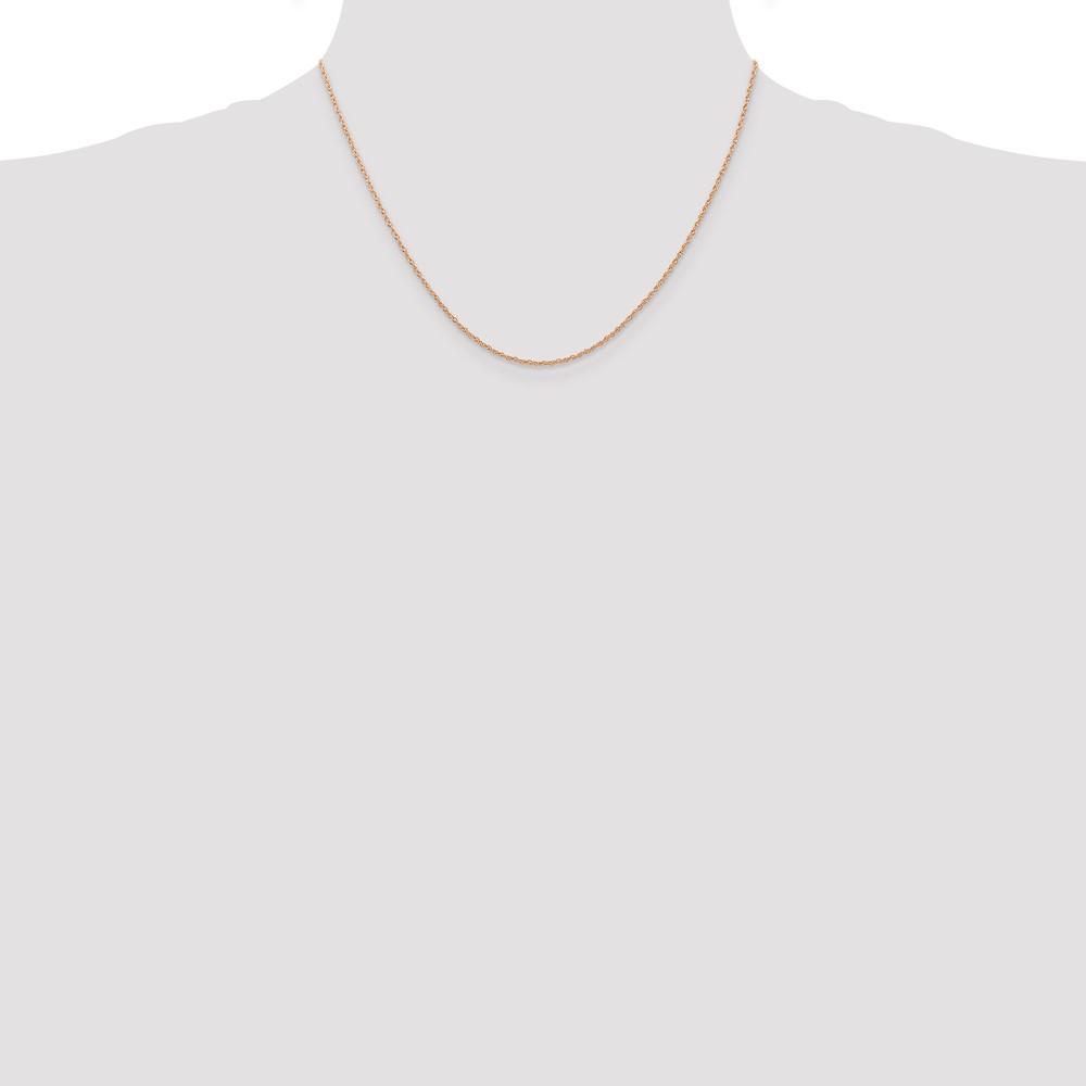 10k Rose Gold .7 mm Carded Cable Rope Chain (10K7RR-18)
