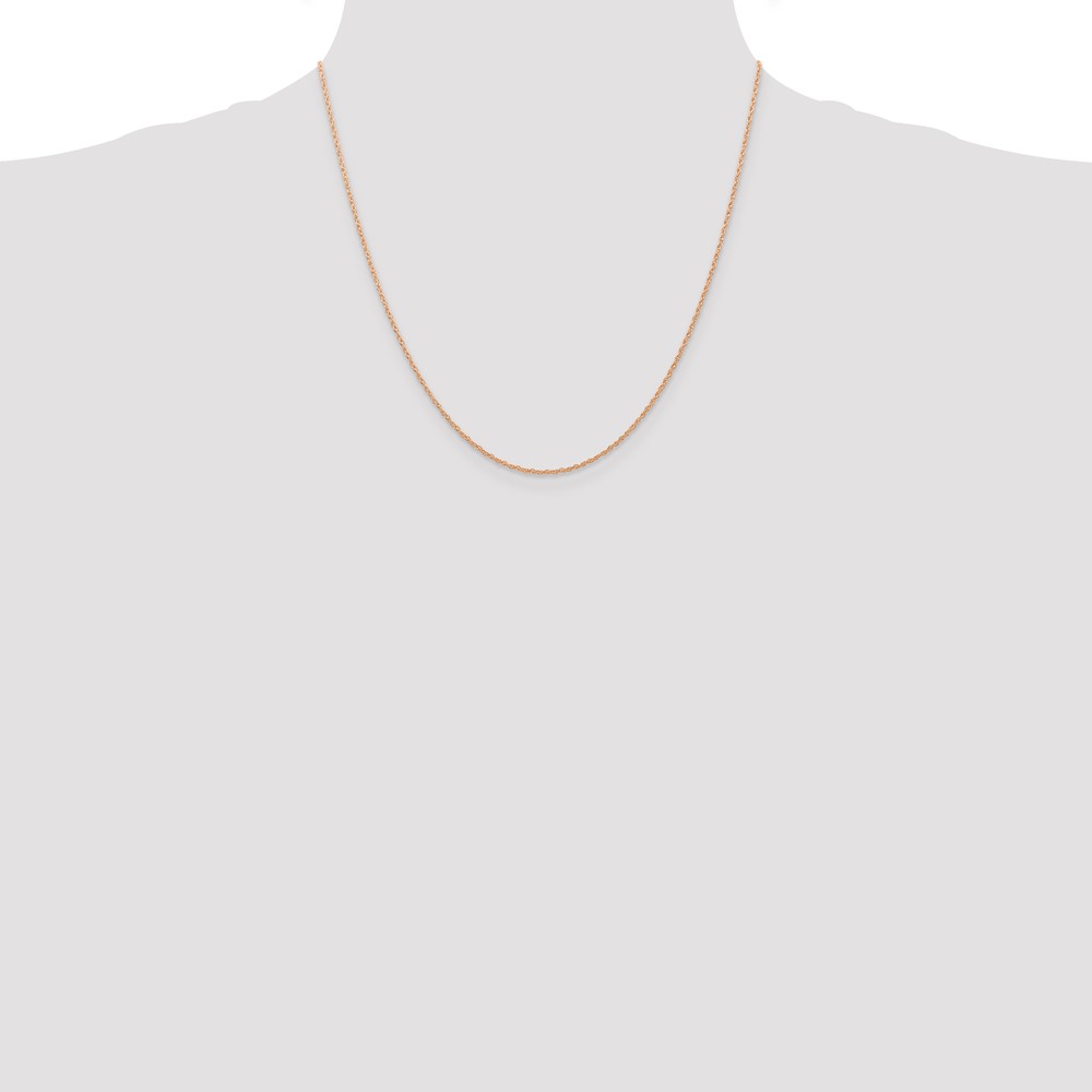 10k Rose Gold .7 mm Carded Cable Rope Chain (10K7RR-20)