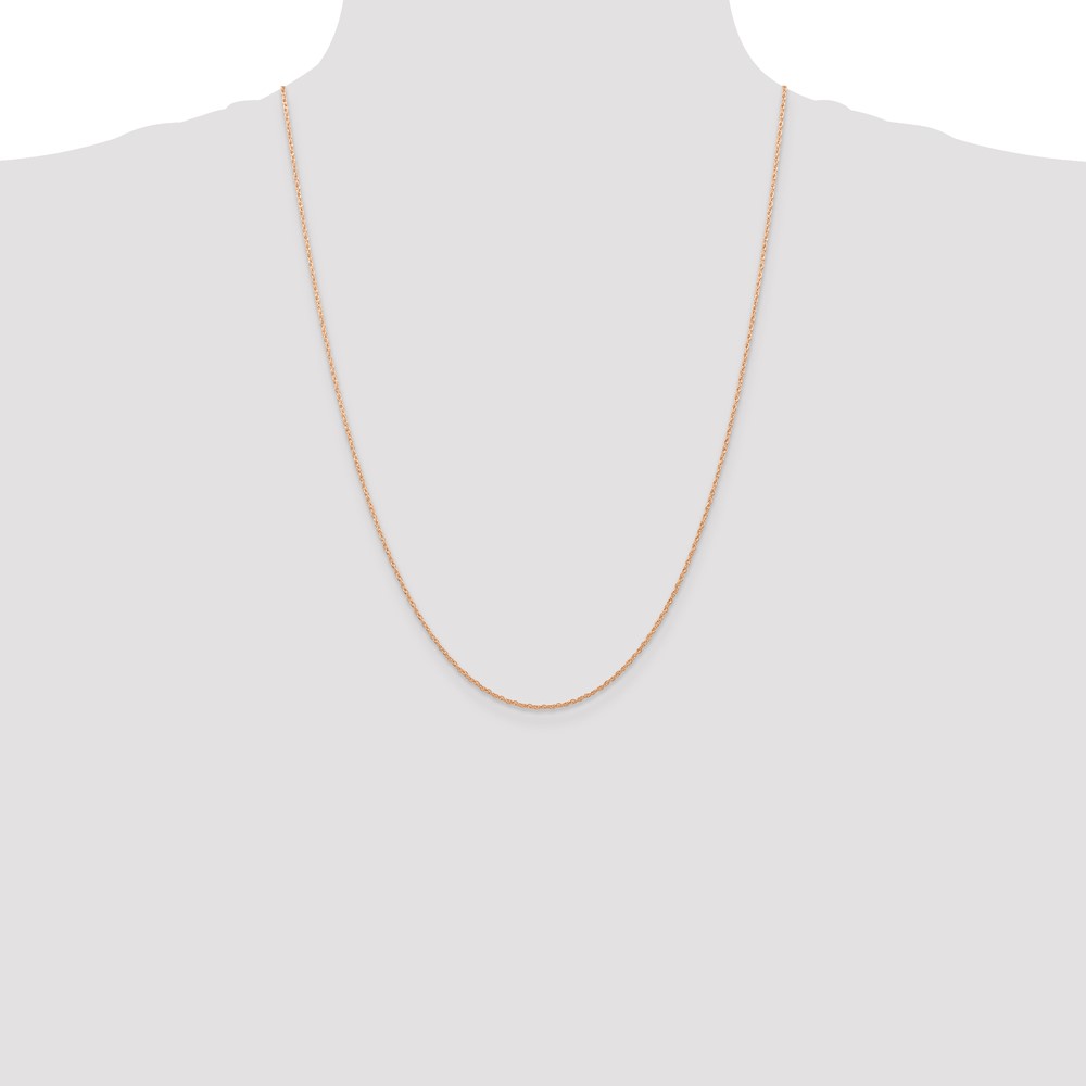 10k Rose Gold .7 mm Carded Cable Rope Chain (10K7RR-24)