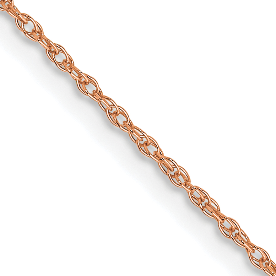 10k Rose Gold .7 mm Carded Cable Rope Chain (10K7RR-16)
