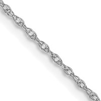 10K White Gold .7mm Carded Cable Rope Chain view 1