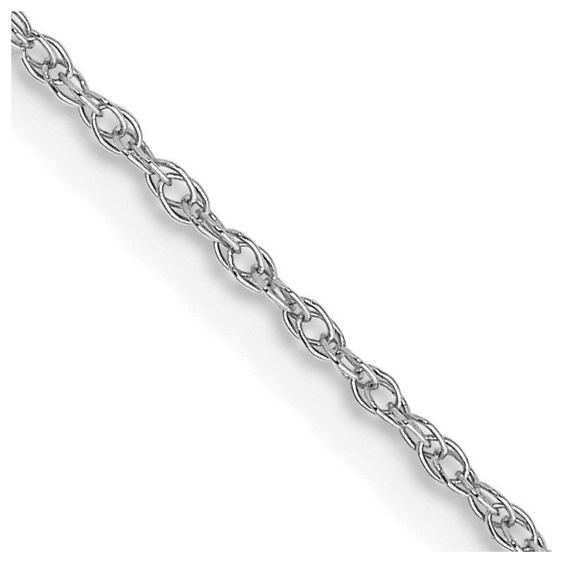 10k White Gold .7mm Carded Cable Rope Chain