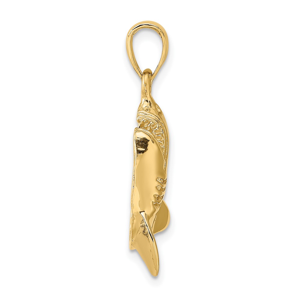 10K 2-D Polished Shark Charm (10K8001)