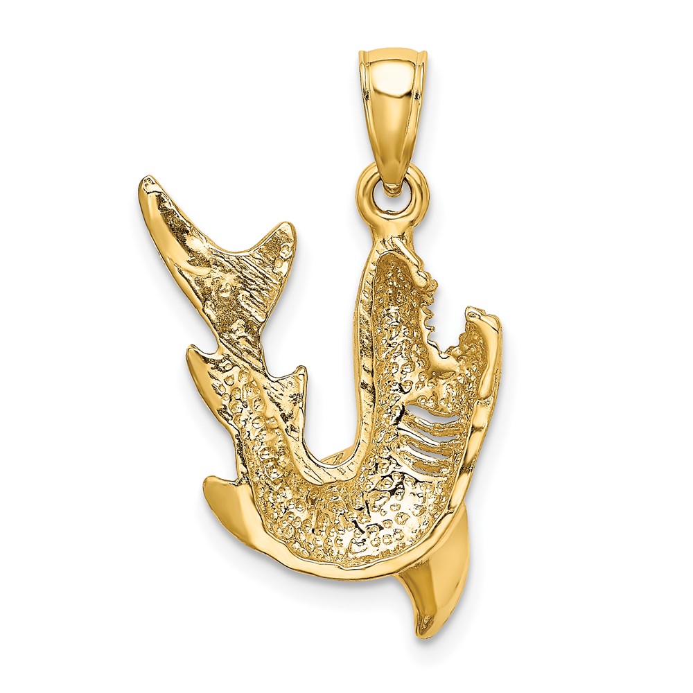 10K 2-D Polished Shark Charm (10K8001)