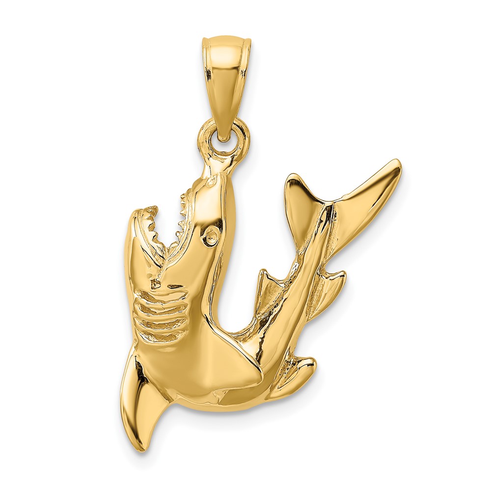 10K 2-D Polished Shark Charm (10K8001)