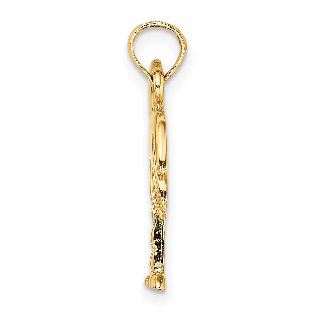 10K Polished Charleston Palm Tree Charm (10K8059)
