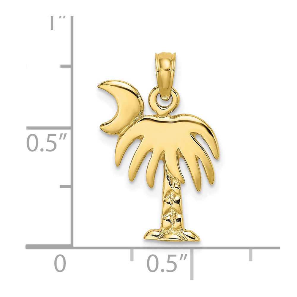 10K Polished Charleston Palm Tree Charm (10K8059)